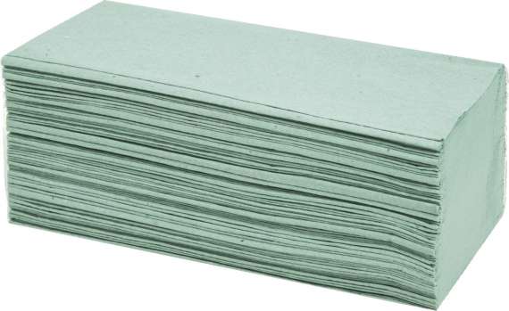 Skládané papírové ručníky - 1vrstvé, zelené, 250 ks
