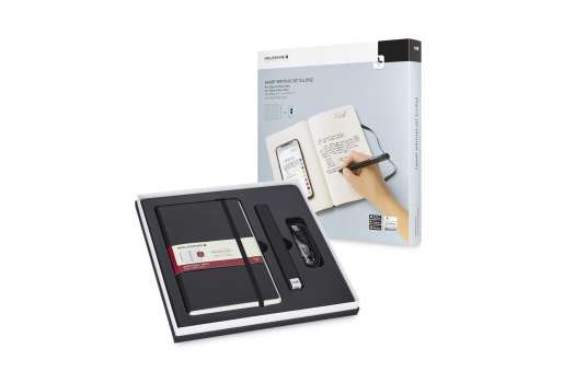 Zápisník Moleskine Smart writing  - L, linkovaný, černý, diář + chytré pero