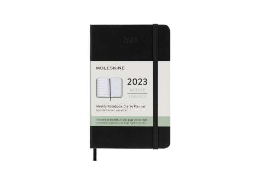 Plánovací zápisník Moleskine 2023 -  S, tvrdé desky, černý
