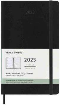 Plánovací zápisník Moleskine 2023 -  L, měkké desky, černý