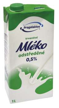 Trvanlivé mléko Pragolaktos - 0,5% odtučněné, 1 l