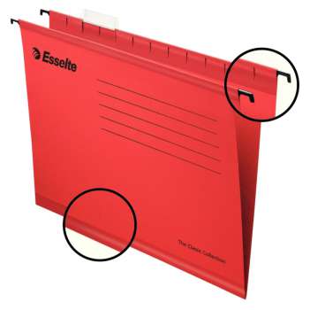 Závěsné desky Esselte Classic - červené, 25 ks