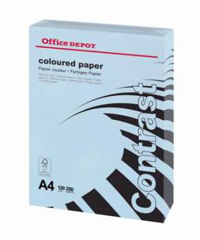 Barevný papír Office Depot Contrast  A4 - pastelově modrý, 120 g/m2, 250 listů