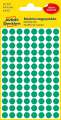 Kulaté etikety Avery Zweckform - zelené, průměr 8 mm, 416 ks