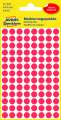 Kulaté etikety Avery Zweckform - červené, průměr 8 mm, 416 ks