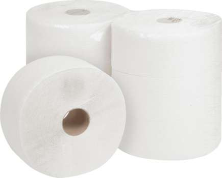 Toaletní papír jumbo - 2vrstvý, bílý, celulóza, 240 mm, 6 rolí
