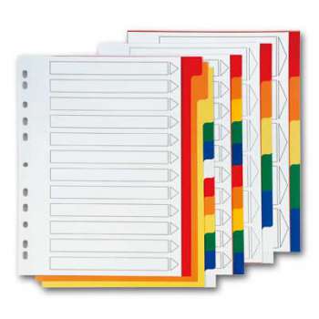 Plastový rozlišovač Office Depot - A4, bílý s barevným okrajem, 10 listů