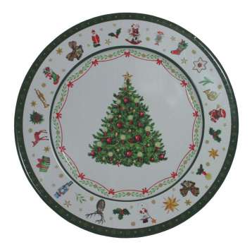 Plechový dekorační talíř - Stromek, 33 cm