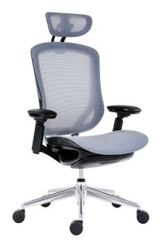 Kancelářská židle BAT NET PDH + FOOTREST - synchro, šedá/černá