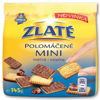 Polomáčené sušenky Opavia Zlaté - mini mléčné, 145 g