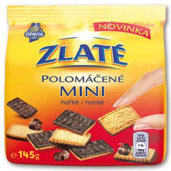 Polomáčené sušenky Opavia Zlaté - mini hořké, 145 g