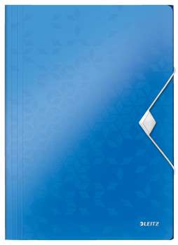 Desky s chlopněmi a gumičkou Leitz WOW - A4, plastové, modré, 1 ks