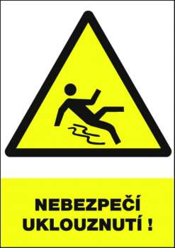 _Tabulka - Nebezpečí uklouznutí!
