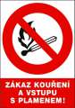 Tabulka - Zákaz kouření a vstupu s plamenem!