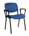 Konferenční židle ISO N s područkami - modrá, kostra černá