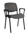 Konferenční židle ISO N s područkami - šedá, kostra černá
