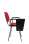 Konferenční židle ISO N se sklopným stolkem - červená, kostra černá