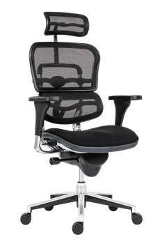 Kancelářská židle Ergohuman - čalouněný sedák, synchro, černá