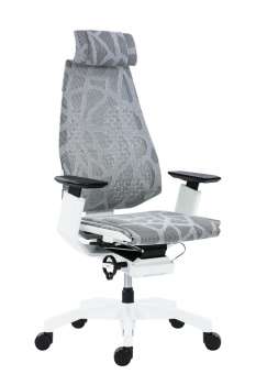Kancelářská židle Genidia - synchro, bílá/šedá