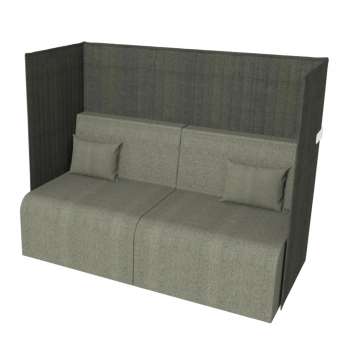 Sofa Meeting Oasis s vysokým paravanem - dvoumístná, světle šedá/tmavě šedá