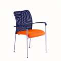 Konferenční židle Duell Net - oranžová, kostra šedá