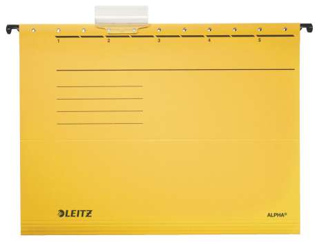 Závěsné desky Leitz Alpha bez bočnic - žluté, 25 ks