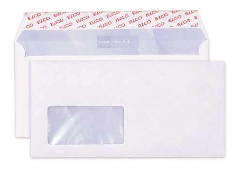 Obálky C6/5 Elco - s vnitřním tiskem, okénkem vlevo, samolepicí s krycí páskou, 200 ks