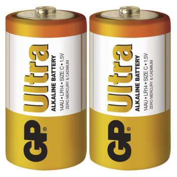 Alkalické baterie GP Ultra - C, LR14, 1,5V, 2 ks