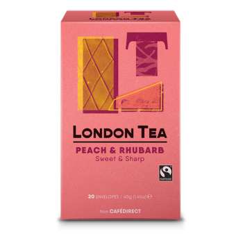 Ovocný čaj London Tea- broskev a rebarbora, Fairtrade, 20x 2g