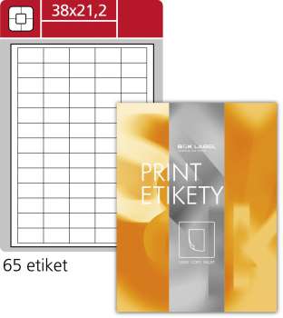 Univerzální etikety S&K Label - bílé, 38 x 21,2 mm, 6500 ks