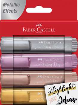 Zvýrazňovač Faber-Castell 46 Metallic - sada 4 barev