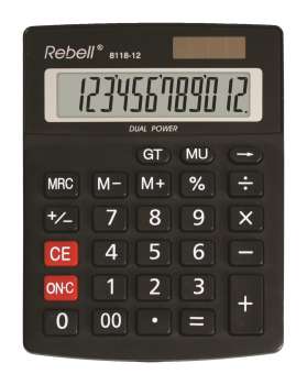 Stolní kalkulačka Rebell RE-8118 - 12-míst, černá