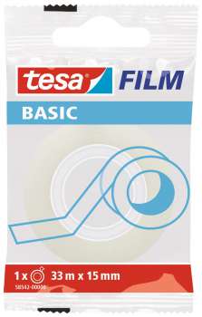 Lepicí páska Tesa BASIC - 15 mm x 33m, transparentní