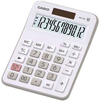 Stolní kalkulačka Casio MX 12 B - 12místný displej, bílá
