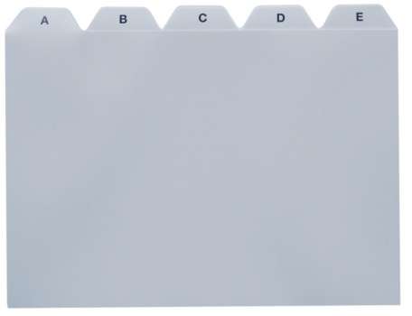 Rozlišovače do kartoték A5 - PVC, potištěné A-Z, 25-dílné, šedé