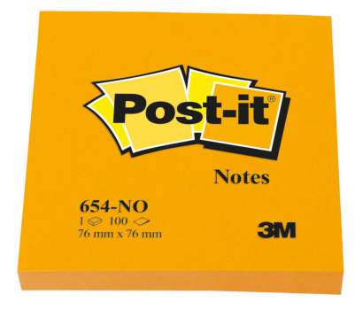 Samolepící bloček Post-it® - 76 x 76 mm, dýňově oranžový, 6 x 100 lístků