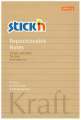 Samolepicí bloček Stick'n by Hopax KRAFT - 150 x 101 mm, přírodně hnědý linkovaný, 100 lístků