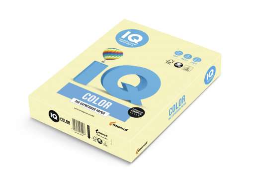Barevný papír IQ Color A4 - YE23, žlutý, 80g/m2, 500 listů