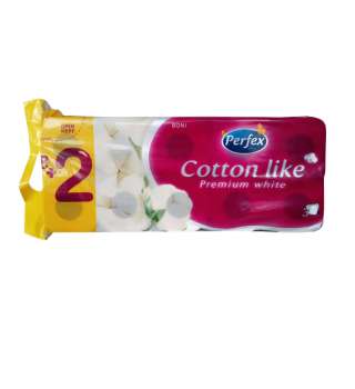 Toaletní papír Perfex - Cotton Like, 3vrstvý, bílý, 10 rolí