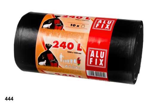 Pytle na odpadky Alufix - pevné, černé, 240 l, 35 µm, 10 ks