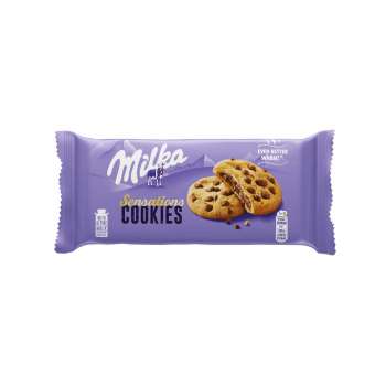 Sušenky Milka Sensations Cookies - s kousky čokolády, 156 g