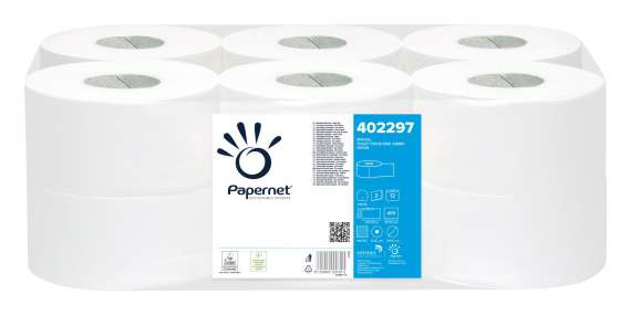 Toaletní papír jumbo mini Papernet - 2vrstvý, celulóza, 195 mm, 12 rolí
