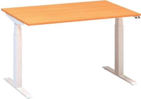 Výškově stavitelný stůl ALFA UP - 120 cm, buk Bavaria/bílý