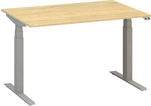 Výškově stavitelný stůl ALFA UP - 120 cm, dub Vicenza/stříbrný