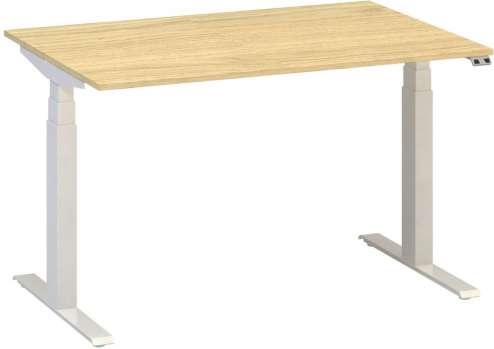 Výškově stavitelný stůl ALFA UP - 120 cm, dub Vicenza/bílý