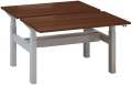 Výškově stavitelný stůl ALFA UP/duotable - 120 cm, ořech/stříbrný
