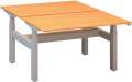 Výškově stavitelný stůl ALFA UP/duotable - 120 cm, buk Bavaria/stříbrný