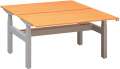 Výškově stavitelný stůl ALFA UP/duotable - 140 cm, buk Bavaria/stříbrný