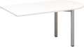 Přídavný stůl Alfa 200 - 150 x 80 cm, bílý/stříbrný