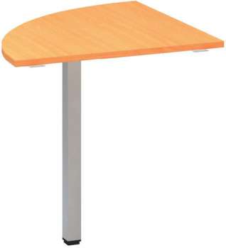 Přídavný stůl Alfa 200 - čtvrtkruh 70 cm, buk Bavaria/stříbrný